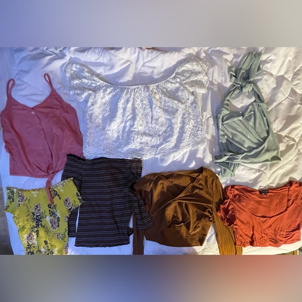 assorted Fashion shirt lot. All in good condition. Sizes L. Trendy.